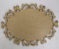 Placa Oval Arabesco 30x40cm MDF 3mm