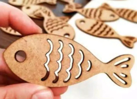 Recorte Peixe Vazado 10cm MDF 3mm - comprar online