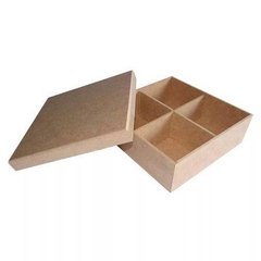 Caixa 15x15x07cm Tampa Lisa 16x16cm 4 Divisões - Pintada - comprar online