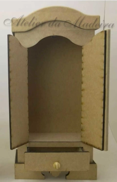 Oratório Capela Porta com Gaveta para Santo 40cm - comprar online