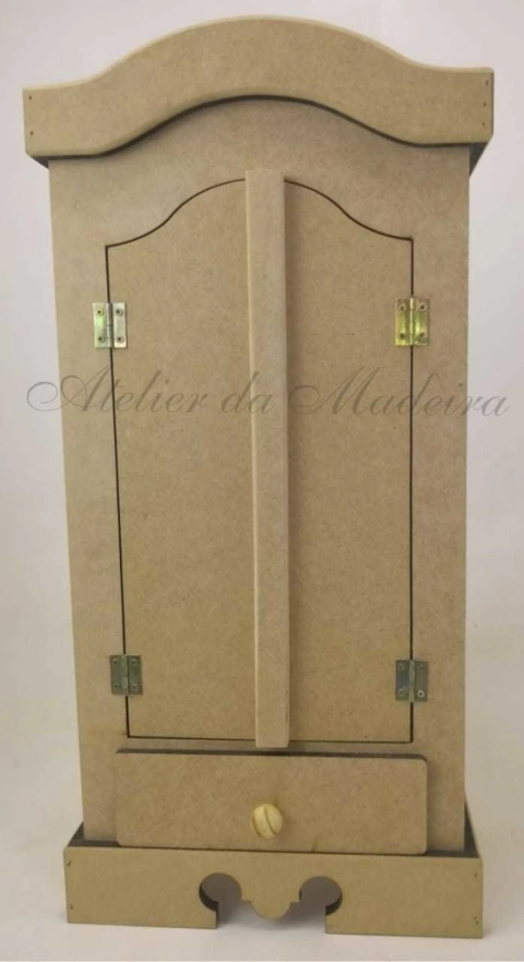Oratório Capela Porta com Gaveta para Santo 40cm