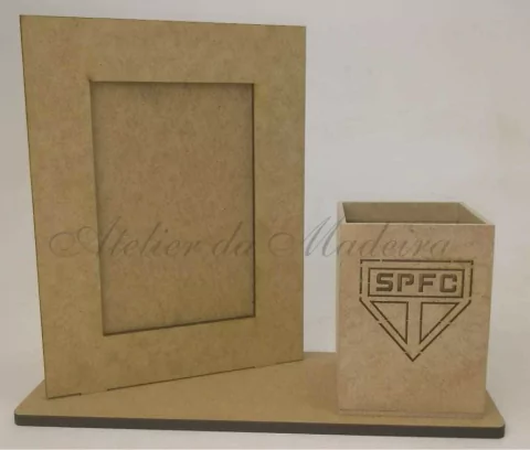 Porta Retrato 10x15cm Liso Base e Porta Lapis Times