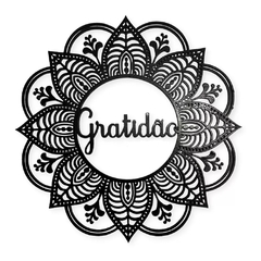 Mandala Gratidão 60cm Pintada