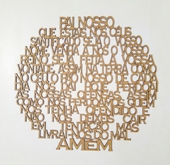 Painel Redondo Oração Pai Nosso Vazada 40cm