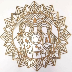 Mandala Santos Diversos Religioso 20cm - Atelier da Madeira