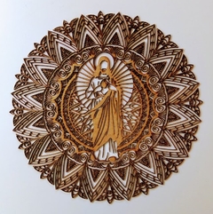 Mandala Santos Religioso Diversos 60cm - Atelier da Madeira