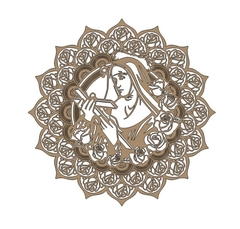 Imagem do Mandala Santa Rita Rosas 40cm Pintada