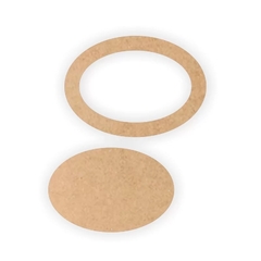 Moldura Oval Lisa 35x45cm e Recorte Oval 33x43cm MDF 9mm