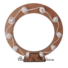 Moldura Redonda Camarim Ring Light 70cm 10 Bocais E Fiação- Pintado - Atelier da Madeira