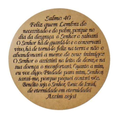 Recorte Redondo Liso 30cm Oração Diversas - Atelier da Madeira