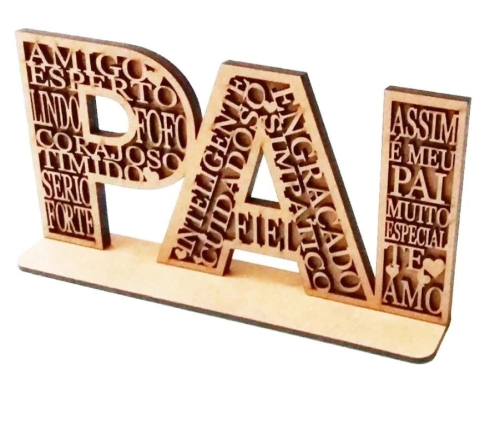 Pai Vazado Elogios Na Base 20x40cm com Fundo