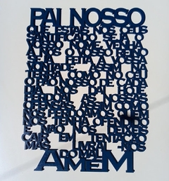 Painel Oração Pai Nosso 60x90cm MDF 6mm Pintado - Atelier da Madeira