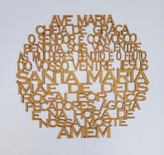 Painel Redondo Vazado Oração Ave Maria 40cm