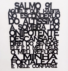 Painel Oração 45x60cm Salmo 91 - Pintado Patinado