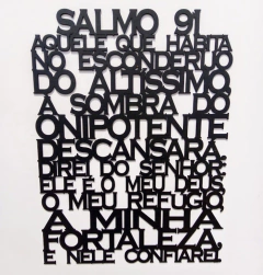 Painel Oração 45x60cm Salmo 91 - Pintado Patinado