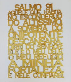 Painel Oração Salmo 91 - 60x90cm Pintado Patinado - comprar online
