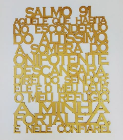 Imagem do Painel Oração 45x60cm Salmo 91 - Pintado Patinado
