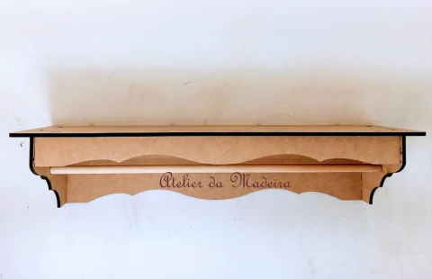 Prateleira Lisa 17x65cm com Varão - comprar online