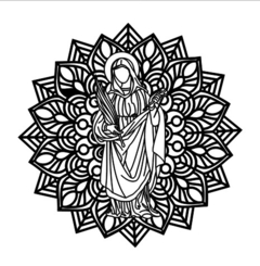 Mandala Santos Religioso Diversos 60cm - Atelier da Madeira