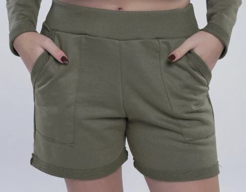 Shorts Moletom Verde