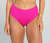 Ribbed Pink High-Waisted Bikini Bottom