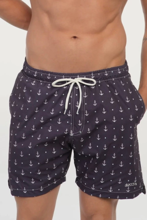 Shorts de Praia Masculino Estampa Ancora