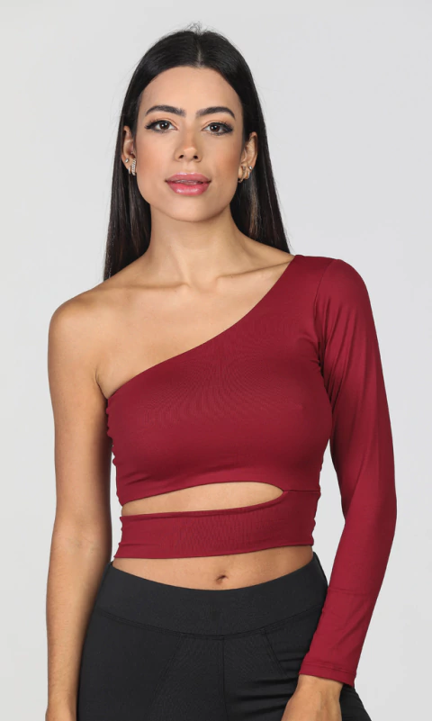 Cropped Um Ombro Só Cereja - comprar online