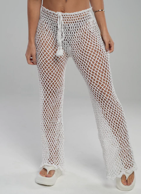 Calça De Crochê Branca
