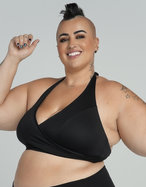 Top Biquini Frente Única WONDER Preto - comprar online
