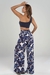 Pantalón Palazzo Zete con Estampado de Hojas Azules en internet