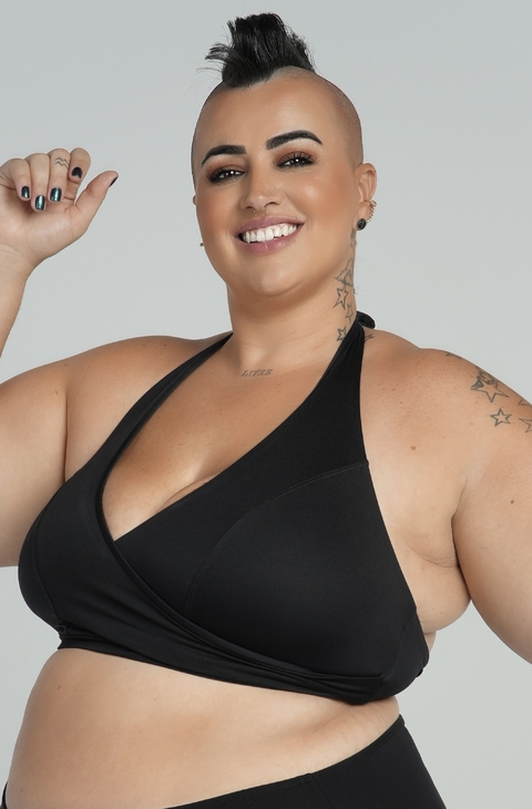 WONDER Black Halter Bikini Top