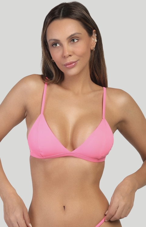 Neon Pink Triangle Bikini Top