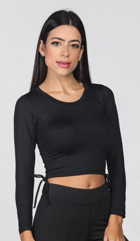 Black Ruched Cropped - buy online