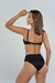Calcinha Biquíni Hot Pants Preta Canelada - Aleccra