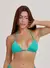 Top de Bikini Cortininha Texturizado En Turquesa - comprar online