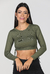 Olive Green Ruched Cropped