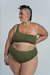 WONDER Olive Green One-Shoulder Bikini Top on internet