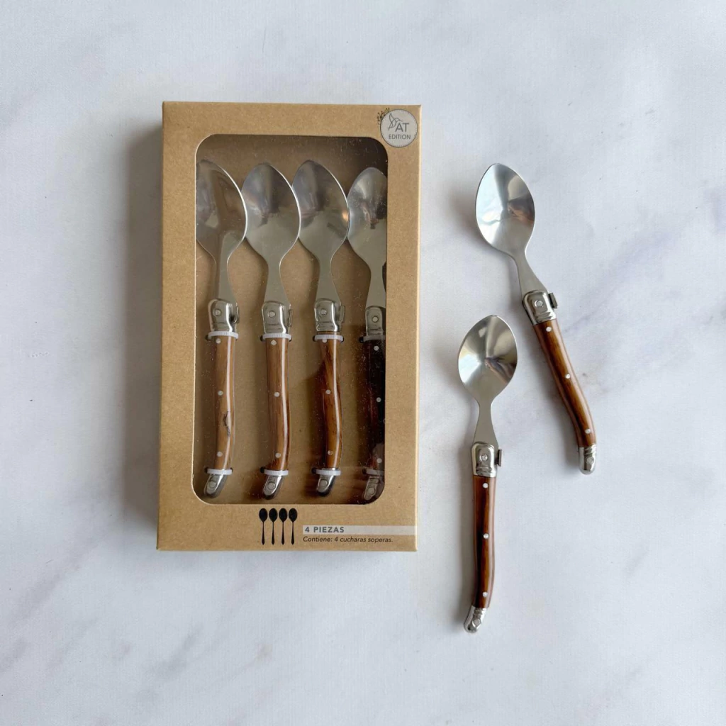 Set de Cucharitas x 4u ABS simil madera