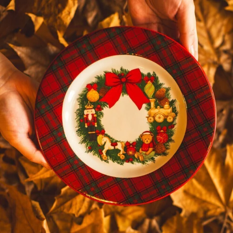 Prato de Sobremesa Memórias de Natal Cerâmica - comprar online