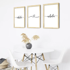 Combo x3 Cuadros Inhala Exhala Frases (COM-18) - Deco Factory