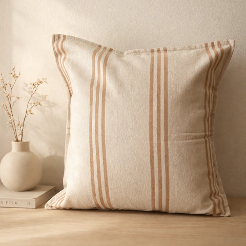 Almohadones de Tusor Rayados 40x40cm + Relleno - Deco Factory