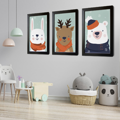 Combo x3 Cuadros Infantiles Animales Invierno (COM-65) en internet
