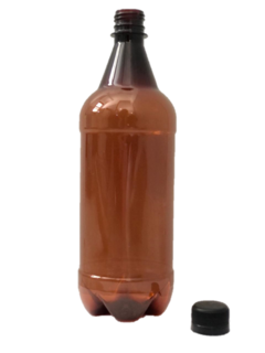 Botella De Cerveza Plástica De 1 litro Pet Color Ambar C/tapa 52 grs - comprar online