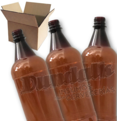 Botella Cerveza 1 litro Pet Ambar C/tapa ( EN CAJA)