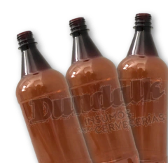 Botella De Cerveza Plástica De 1 litro Pet Color Ambar C/tapa