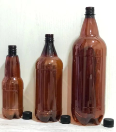 Botella De Cerveza Plástica De 1 litro Pet Color Ambar C/tapa en internet