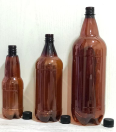 Botella De Cerveza Plástica De 1 litro Pet Color Ambar C/tapa 52 grs en internet