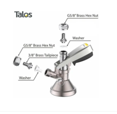 Conector G Talos Con Valvula de alivio - Dundalk Beer / Importador Directo de Equipamiento cervecero