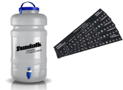 Fermentador 25 litros con canilla y manija + Termometro Adhesivo CON LOGO DE DUNDALK