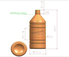 Envase pet 1 litro apto para productos de limpieza ambar - Dundalk Beer / Importador Directo de Equipamiento cervecero